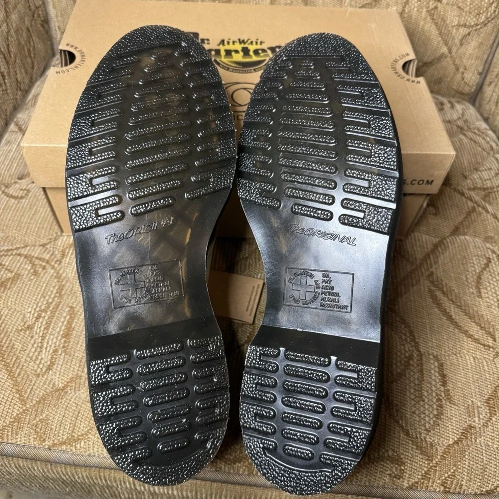 DR.‎ MARTENS 1461 CONCEPTS SIZE 8 AW004 BLACK GREEN  LEATHER DERBY SHOES